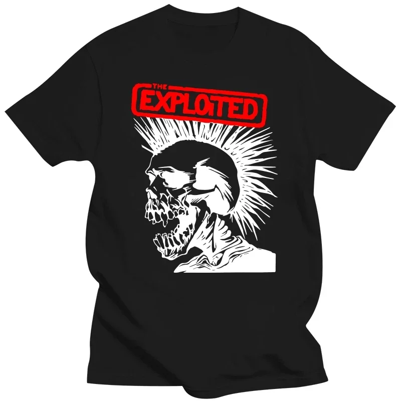 Men Cotton T Shirt Summer Brand Tshirt THE EXPLOITED MAGGIE BLACK AND WHITE T-SHIRT brand tee-shirt homme tops