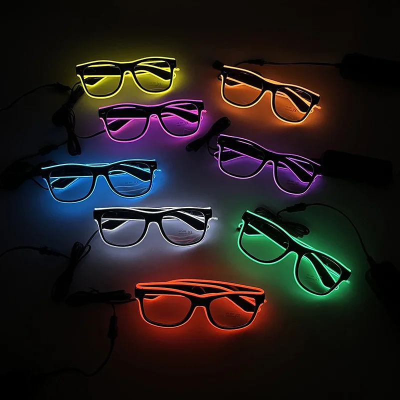 Fashion Disco Glowing Glasses Birthday Party LED Glasses With Light Supplies Neon Glasses For Men Women Eyewear Costume