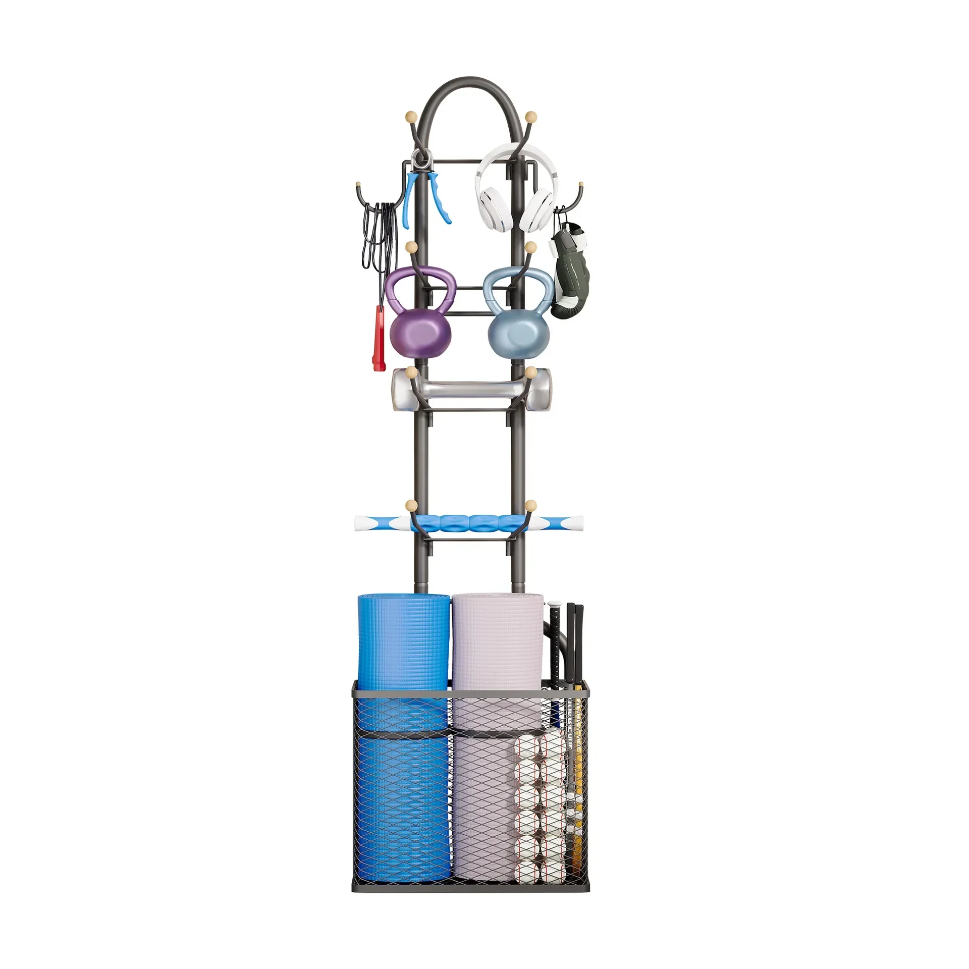 

Living Room Sports Equipment Storage Rack Carbon Steel Classification Yoga Mat Storage Rack Gym Basketball Floor Iron Rack