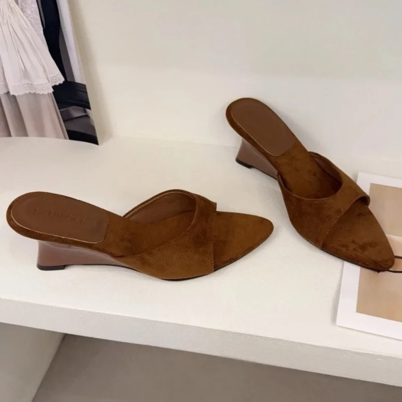 *Sommerneue spitze Pantoletten mit Absatz, bequeme Freizeitpantoletten, modische, heiß begehrte, sexy Bankett-High-Heel-Pantoletten für Damen – Detail 8
