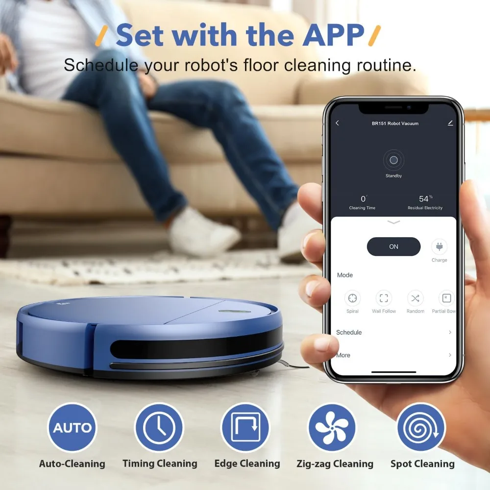 Robot Vacuum and Mop Combo, 2 in 1 Mopping Robotic Vacuum with WiFi/App/Alexa, Robotic Vacuum Cleaner, Schedule Settings