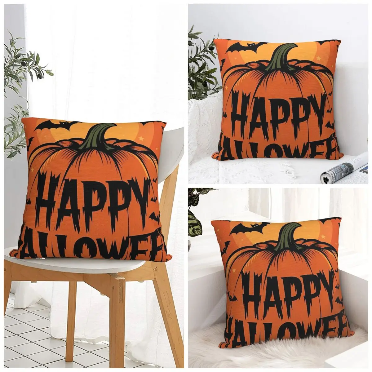 

Halloween Theme Pattern Pillow Cover Square Pillow Case Cushion Cover Novelty Graphic Pillowcases For Chair Sofa Home Decoration