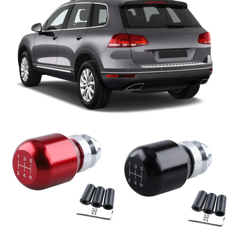 5 Speed Manual Gear Knob with Body Adapter Sleeves Set Screws and L Wrench for Lever Replacement Use X37F
