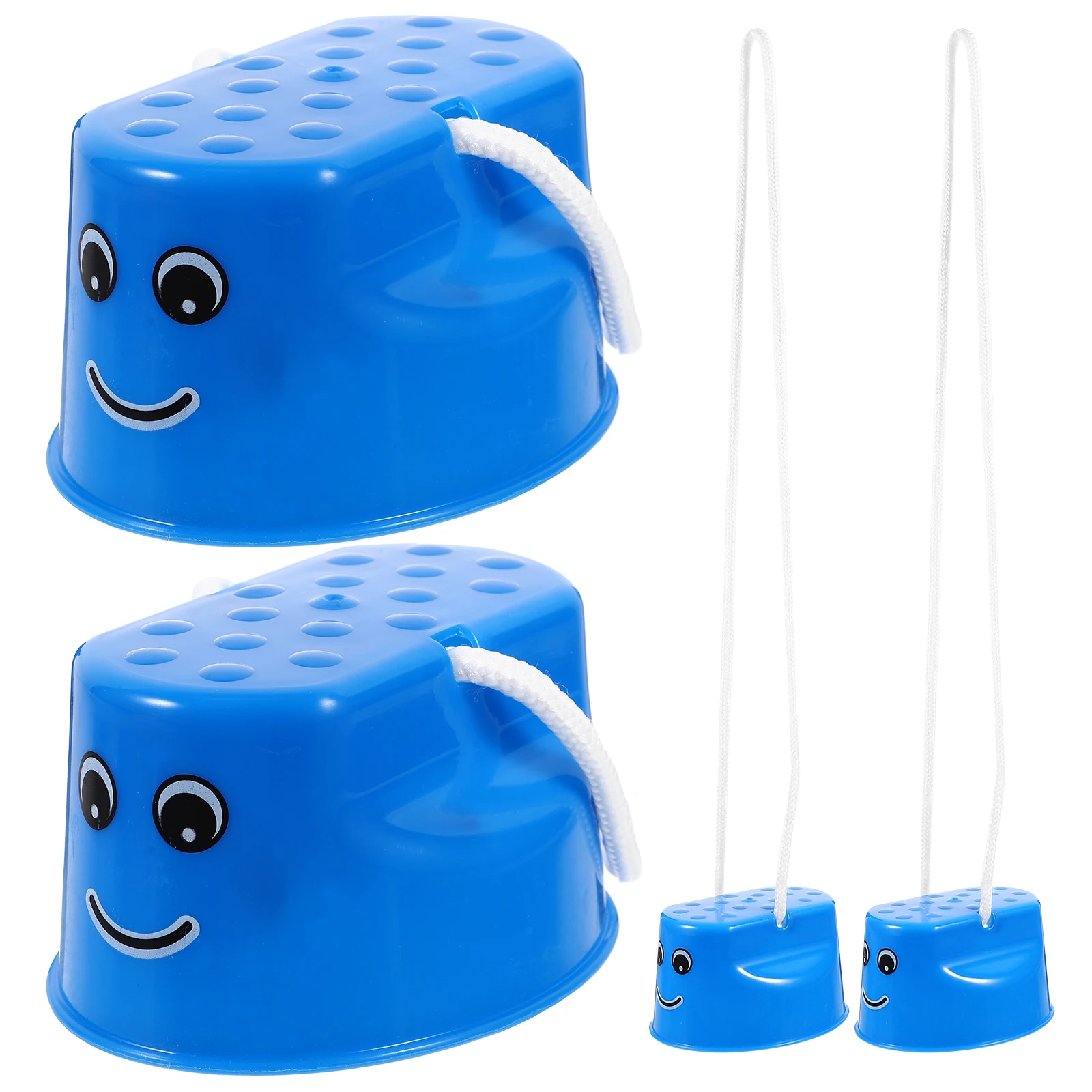 

4pc Smiling Face Stilts Toy Kids Stepper Balance Training Durable Plastic Outdoor Parent-child Fun Safe Educational Stepper Toy