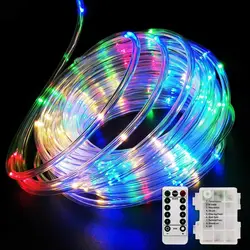 Năm Mới Vòng Hoa Ống Rope LED Tiên Đèn Chống Thấm Vòng Hoa Pin Hoạt Động 150 Đèn LED Cho Trong Nhà Ngoài Trời Giáng Sinh Trang Trí