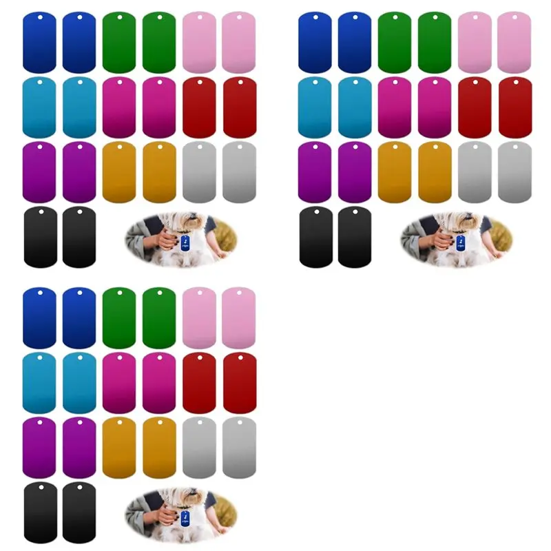 

2025 Hot Style 60Pcs Of Metal Stamping Blank Aluminum Tags Multi-Color Metal Tags For Stamping, Engraving Blank Keychain For Eng