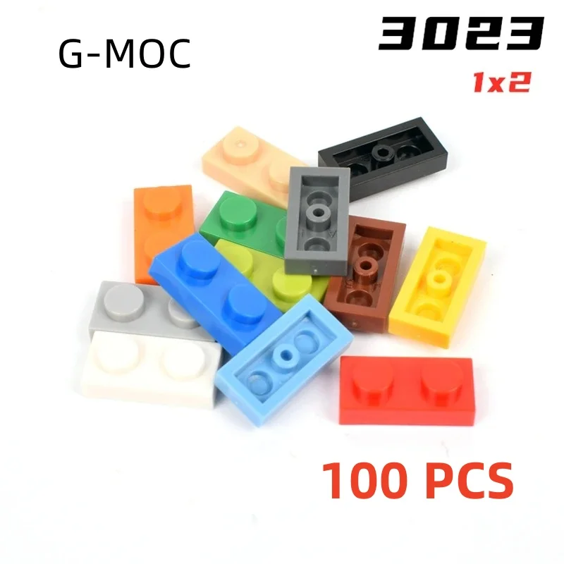 

G-MOC 100Pcs/lot Buildings Blocks 3023 6225 28653 Plate 1x2 Compatible Particle Assembles DIY Educational Bricks Kids Toys