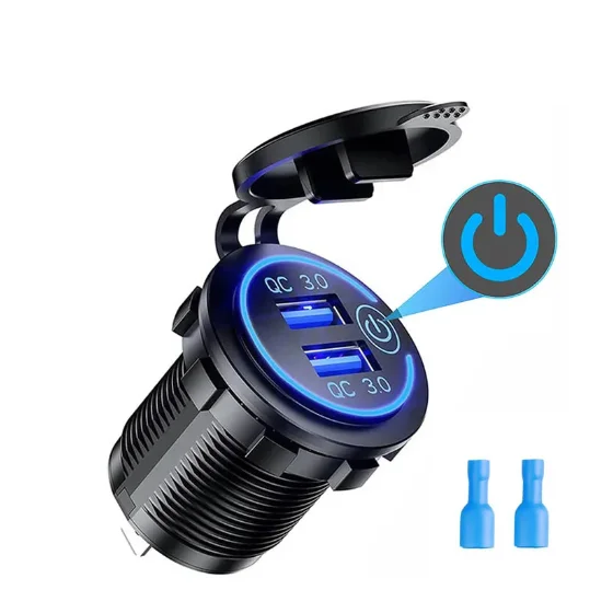 QC 3.0 USB Rapid Car Charger Socket 12V-24V Waterproof with Switch Car Rapid Charging Adapter Power Socket