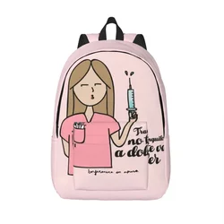 Backpack Middle High College School Student Enfermera En Apuros Doctor Nurse Health Bookbag Teens Canvas Daypack Gift