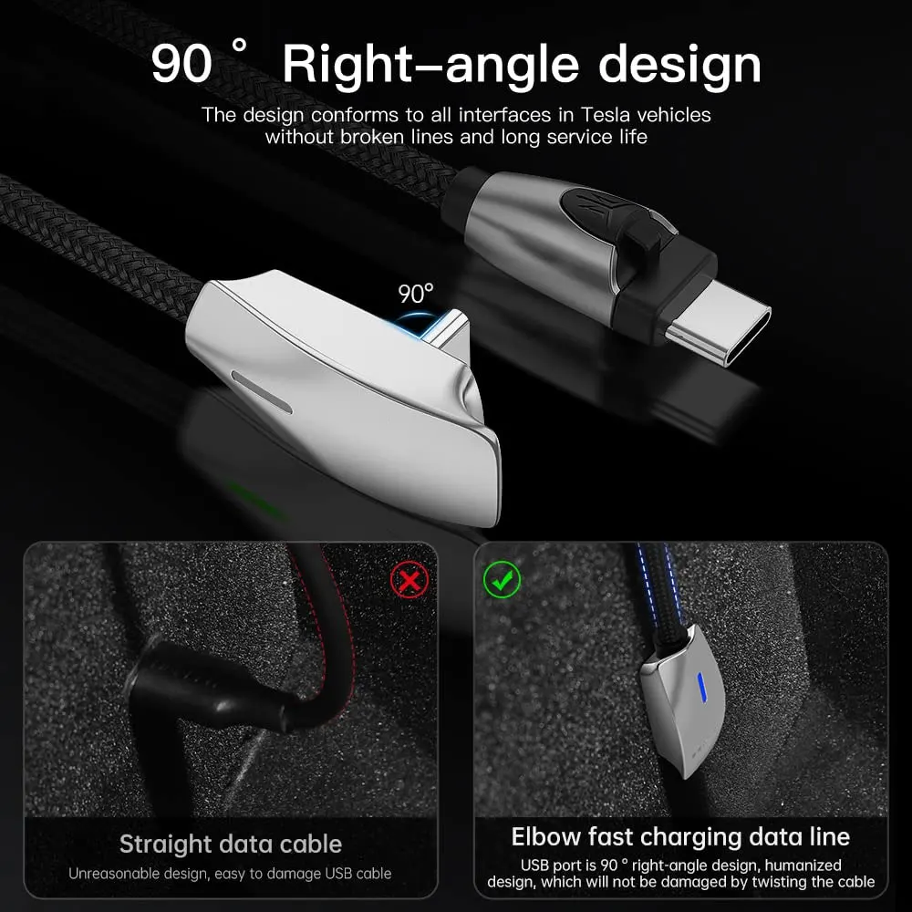 USB Cable For Tesla Model 3 highland Car Charging PD Fast Charging Phone USB Cable Wall Connector Style USB Data Cable Model Y