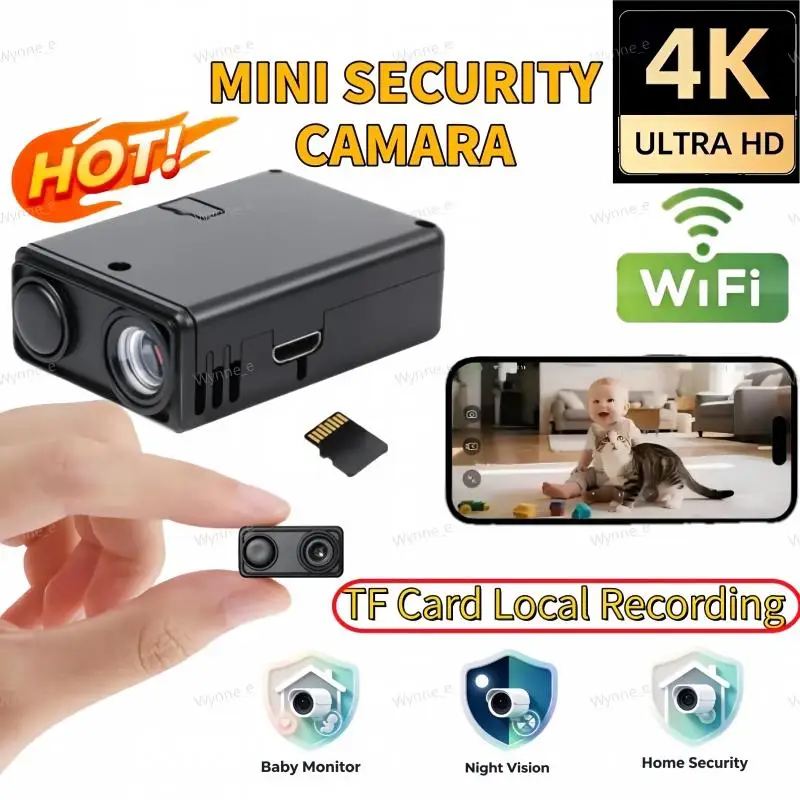 2026 Wireless Intelligent Mini Monitoring High-definition 4k Camera Night Vision Dynamic Monitoring Home Security Network Camera