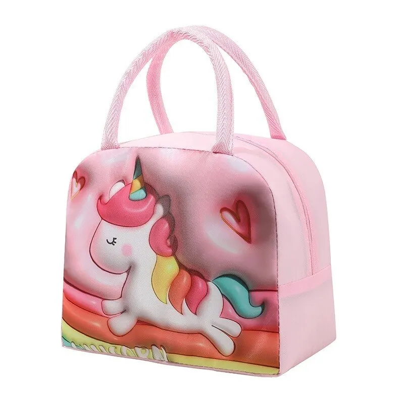 Cartoon Bento Bag 3D Three-dimensional Pattern Lunch Box Bag Large Capacity Lunch Bag with Lunch Foil Insulation