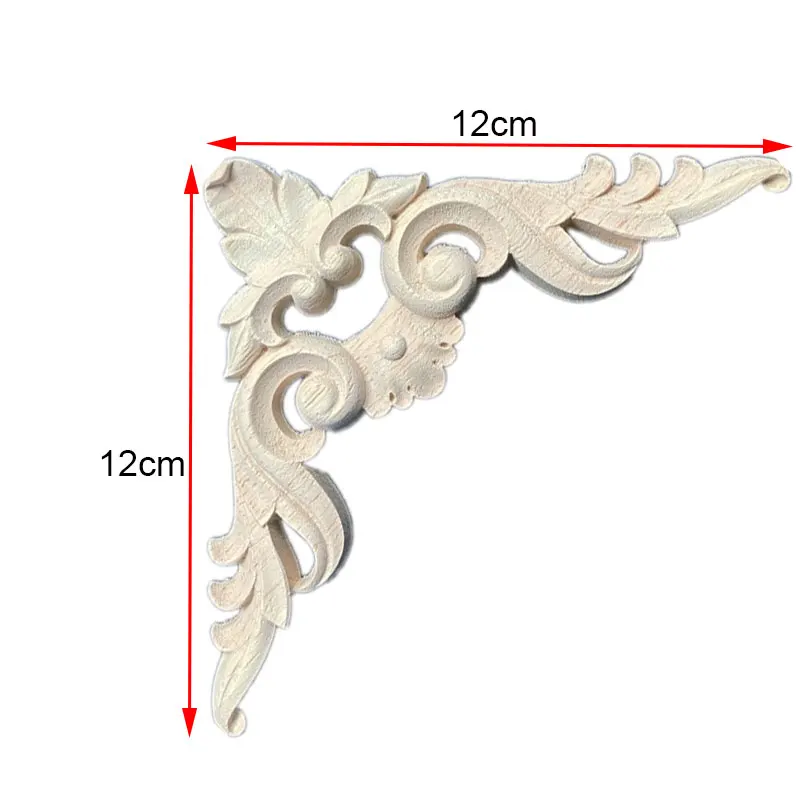 4 قطعة 8-12 سنتيمتر خشبية نحت الزاوية لواصق غير مصبوغ الخشب منحوتة لواصق الزاوية Onlay زين الإطار أثاث المنزل باب ديكور الحرف