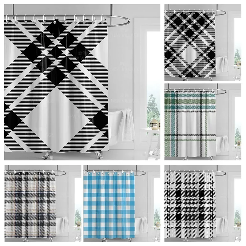 Home decoration shower curtains bathroom waterproof curtain fabric Living Room Modern Nordic Modern geometric pattern simple