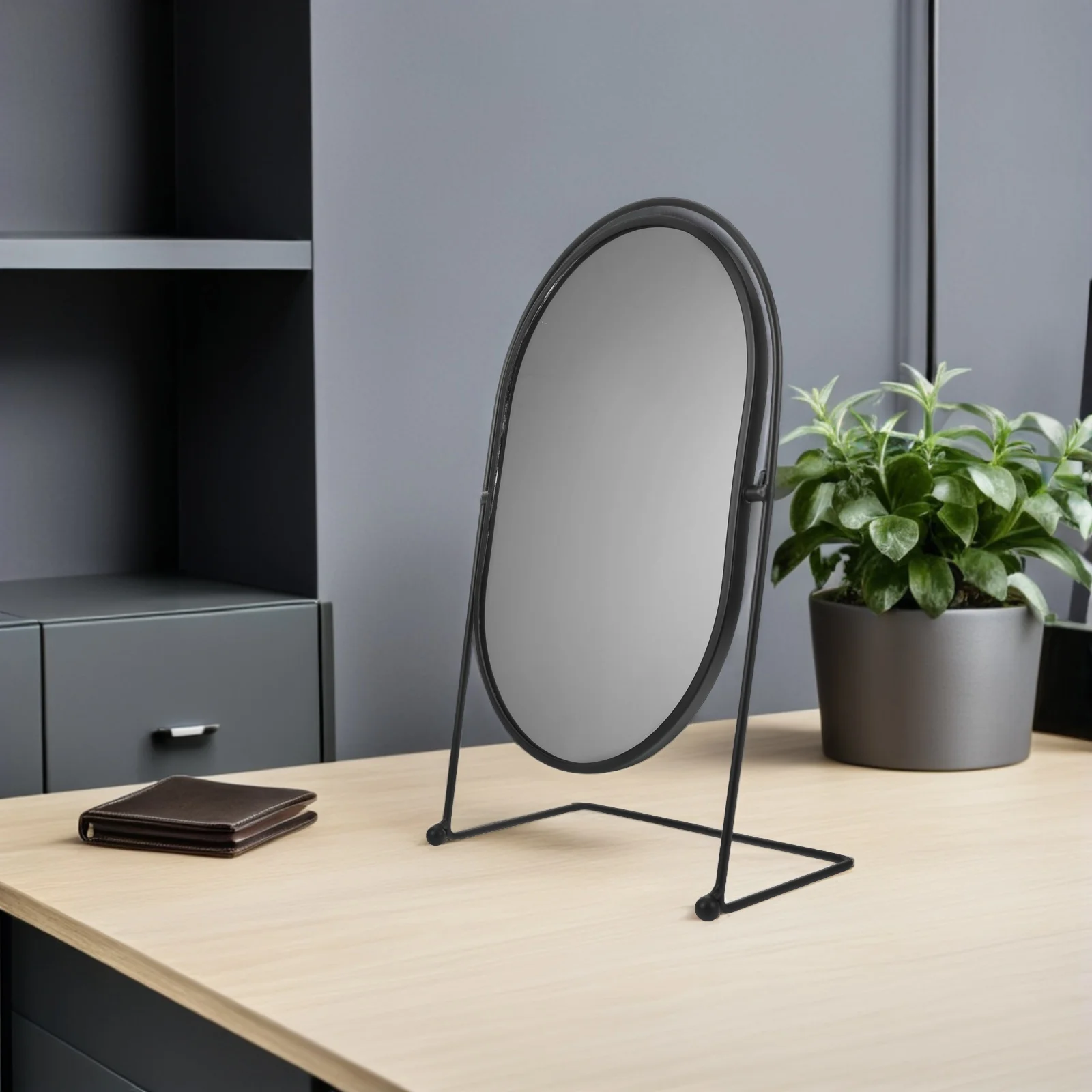 Roterende ovale desktop make-upspiegelstandaard Hd make-upspiegel voor slaapkamer slaapzaal kaptafel meisjes make-upspiegels