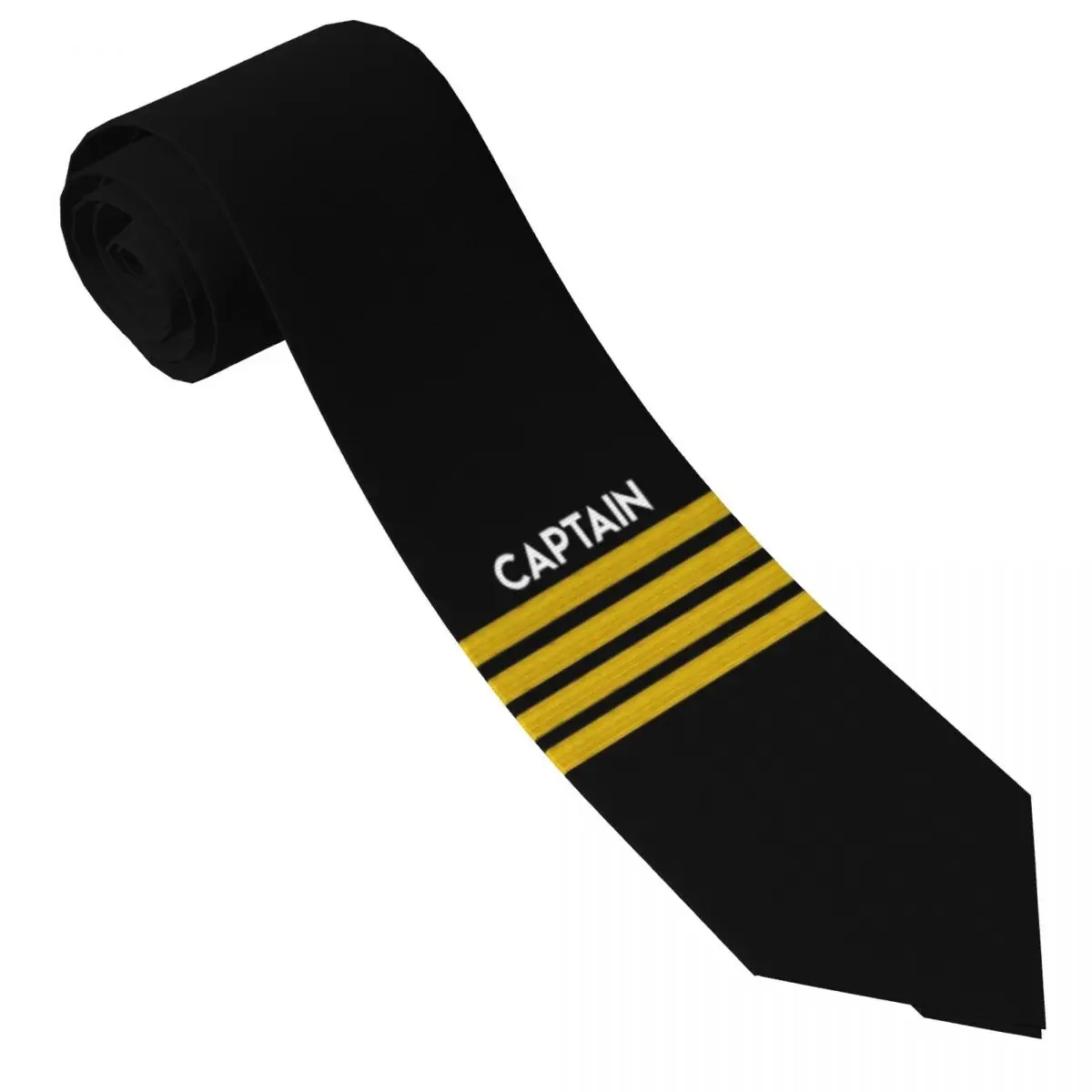 カスタムキャプテンストライプ肩章ネクタイ男性プリントネクタイ航空飛行機パイロット用ウェディングパーティーメンズシルクネクタイ