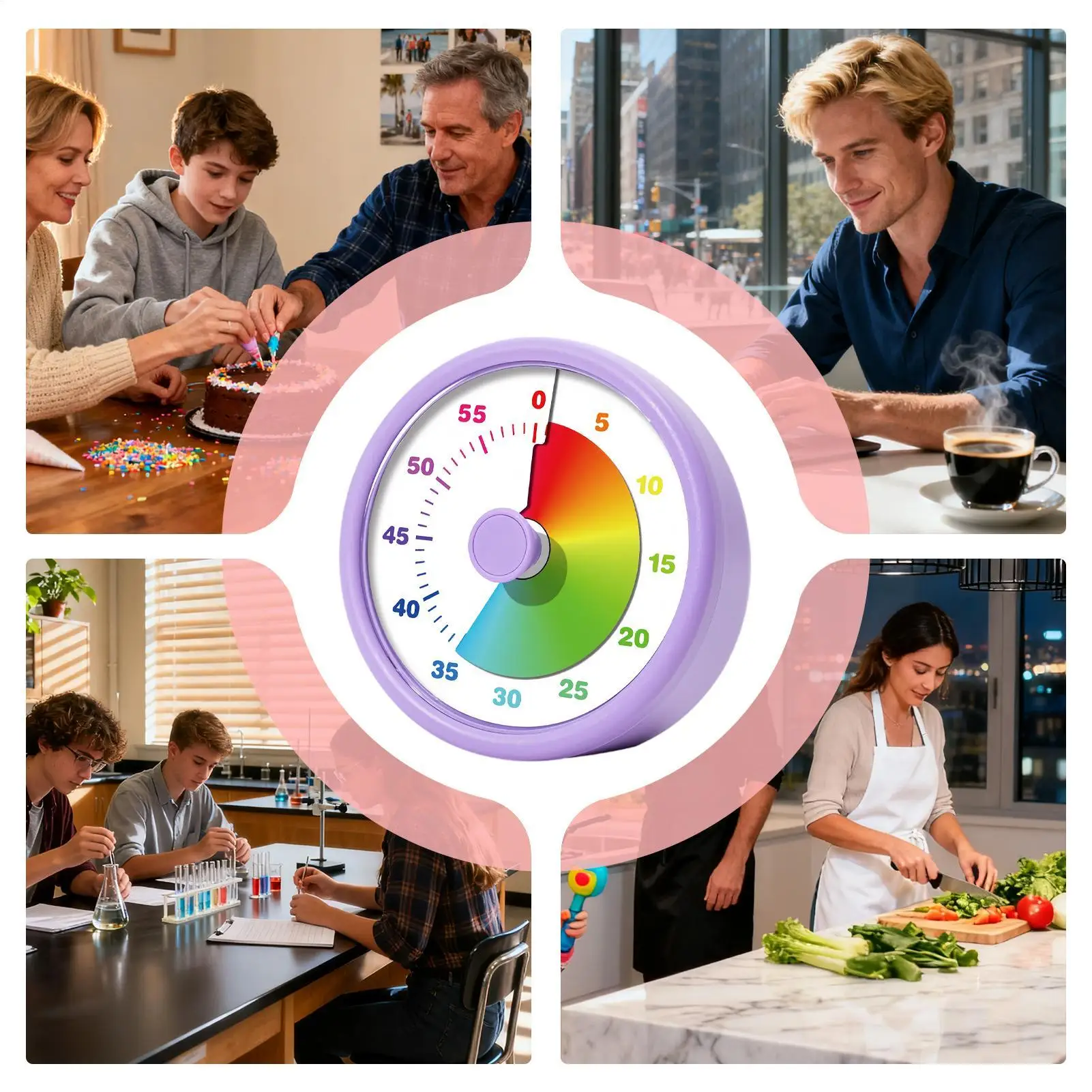 Kids Timer Visual Silent Time Management Tool Rainbow Disk Classroom Visual Timer For Home School Kitchens Bedrooms Libraries