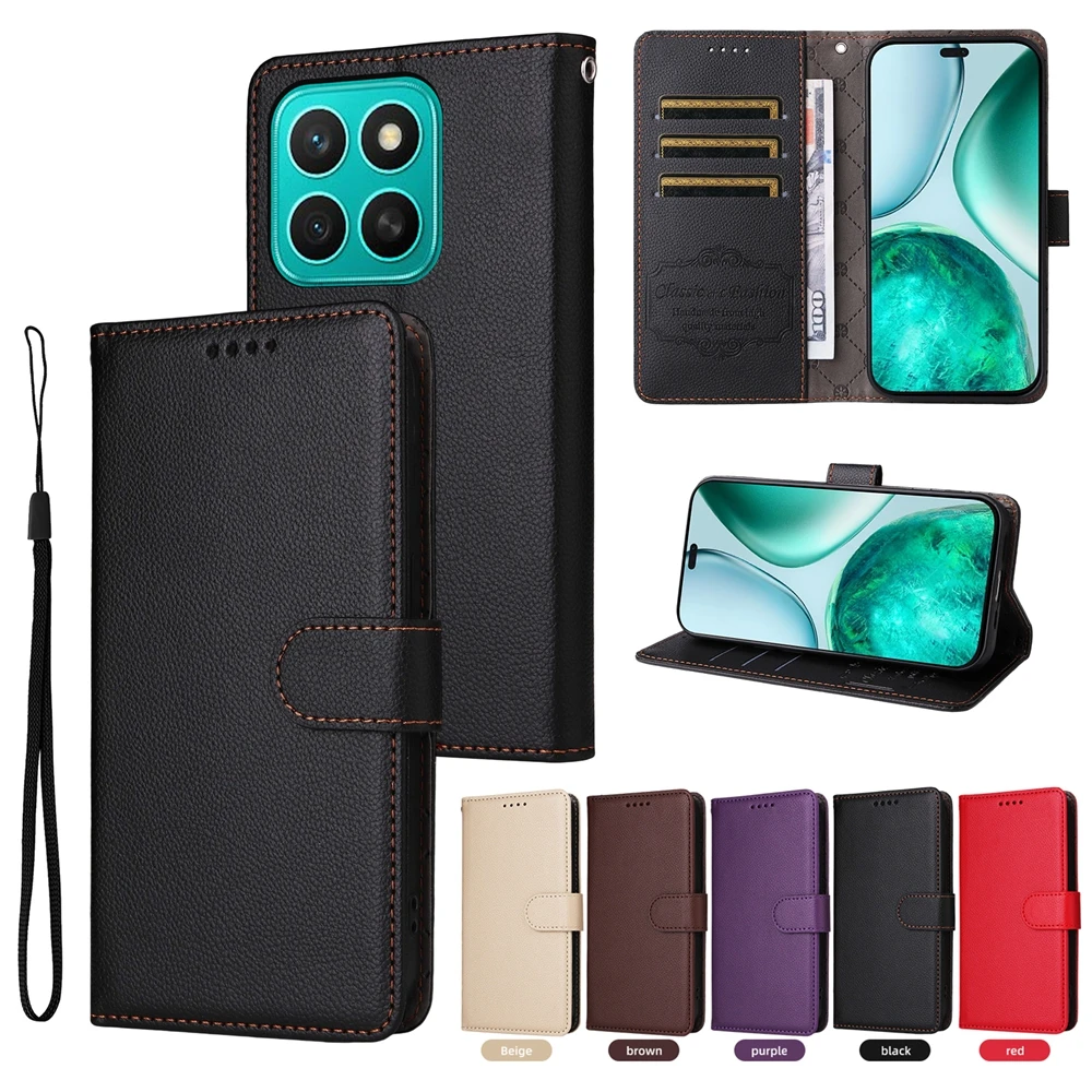 

Чехол-кошелек с блокировкой RFID для Honor X9A X9C X7B X8B X8C X6A X6B 200 400 Magic 5 6 7 Lite Pro 4G 5G Магнитный кожаный откидной чехол