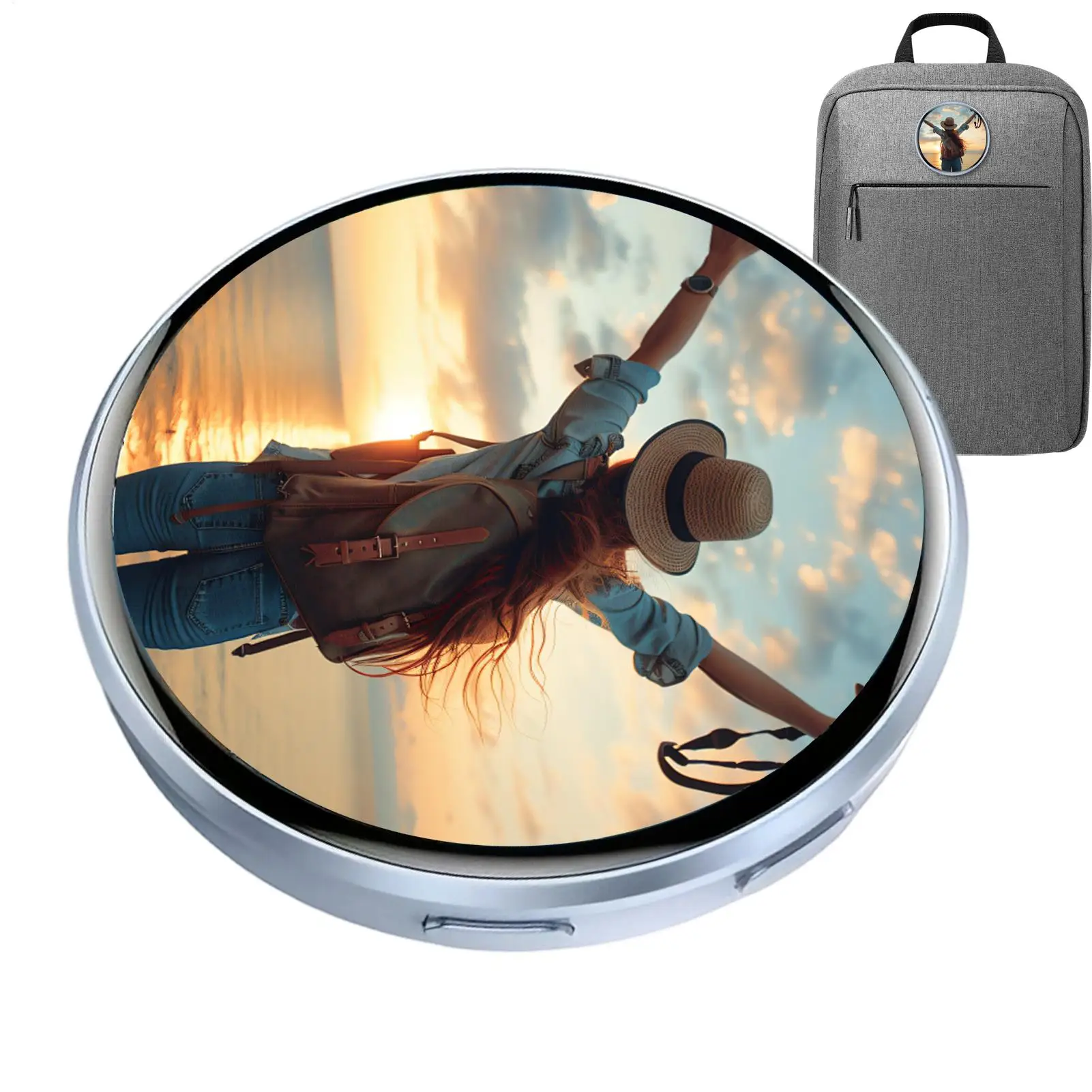 Electronic Badge Smart 1.7 Inch Keychain With HD Screen Badge Pin Digital For Certificate Backpack Bag Business Cosplay Door