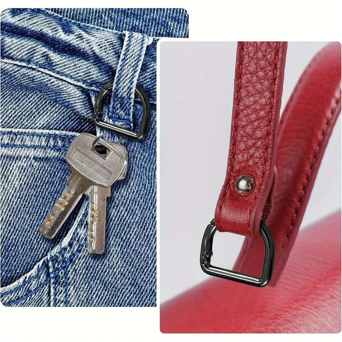 5pcs D Ring Openable Metal Buckles Bag Luggage Strap Connecting Clasp Spring Keyring Hardware Accessories