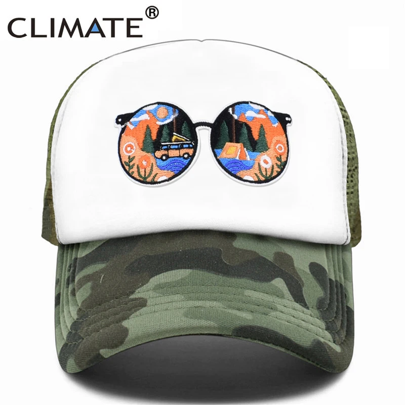 CLIMATE Hiking Outdoor Camp Cap Summer Sport Camping Trucker Cap Cool Hike Hat Cap Cool Mesh Cap Travel on Foot Men Women Kid