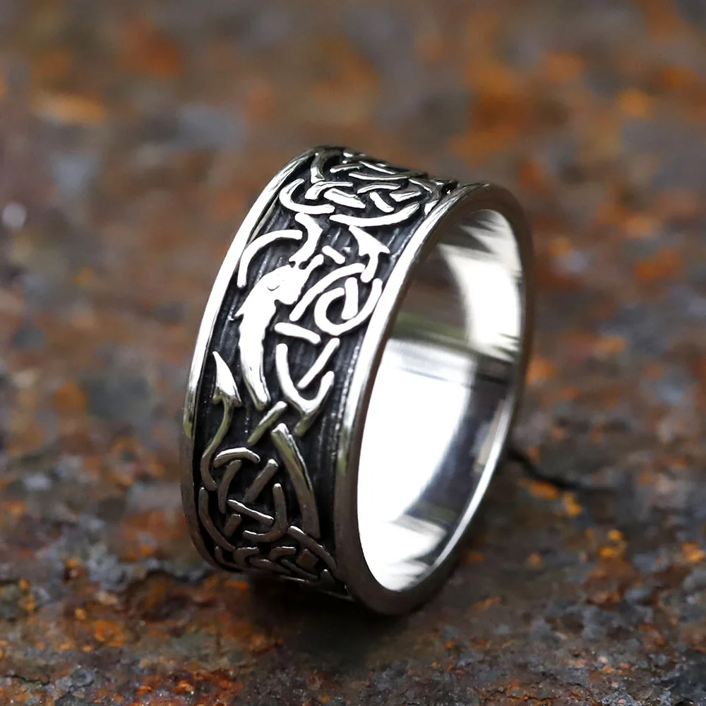 2023 NEW Men's 316L stainless steel rings Nordic VIKING Warrior Odin dragon Amulet Jewelry for teen Gifts free shipping