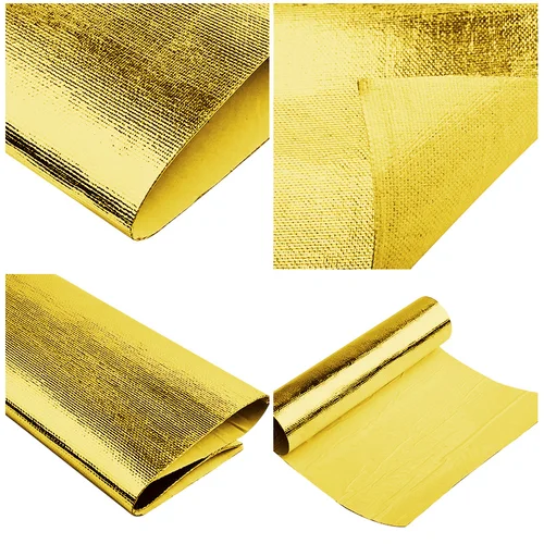 Imagen 2 del producto Cinta de papel de aluminio de fibra de vidrio resistente a altas temperaturas, película de protección térmica para coche, aislamiento térmico autoadhesivo impermeable