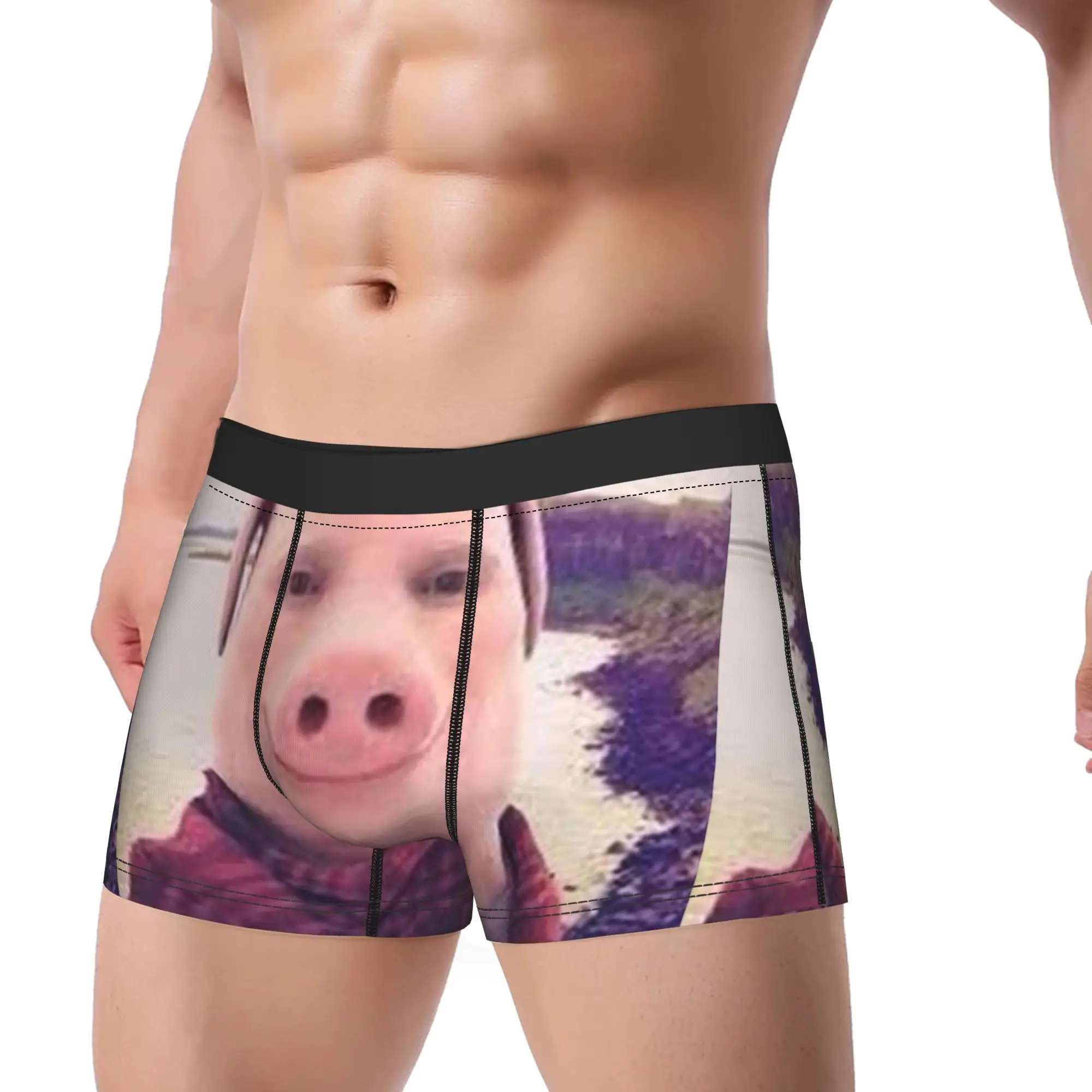 John Pork Is Calling Underwear  Men Panties Custom Comfortable Trunk Trenky Boxer Brief Big Size 2XL