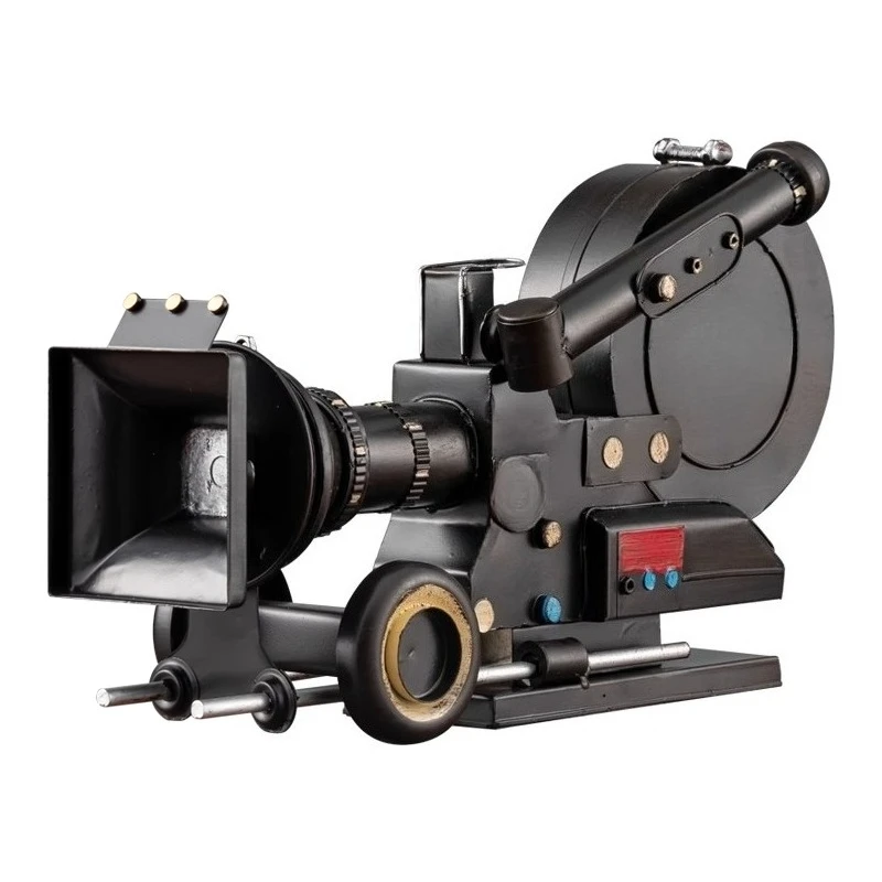 

Retro old-fashioned movie projector, film machine, model photography, projector, photo props, window decorations, ornaments