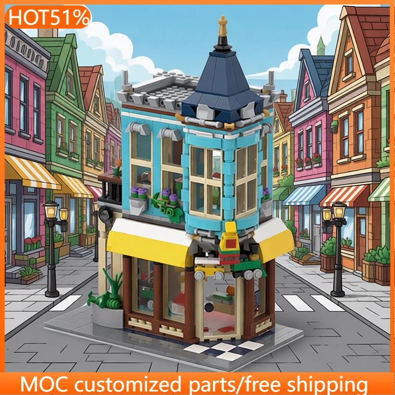 

1007 PCS Customize Townhouse Toys Store MOC Customize Modular Building Block Popular Creative Design DIY Boys Assembly Toy Gift