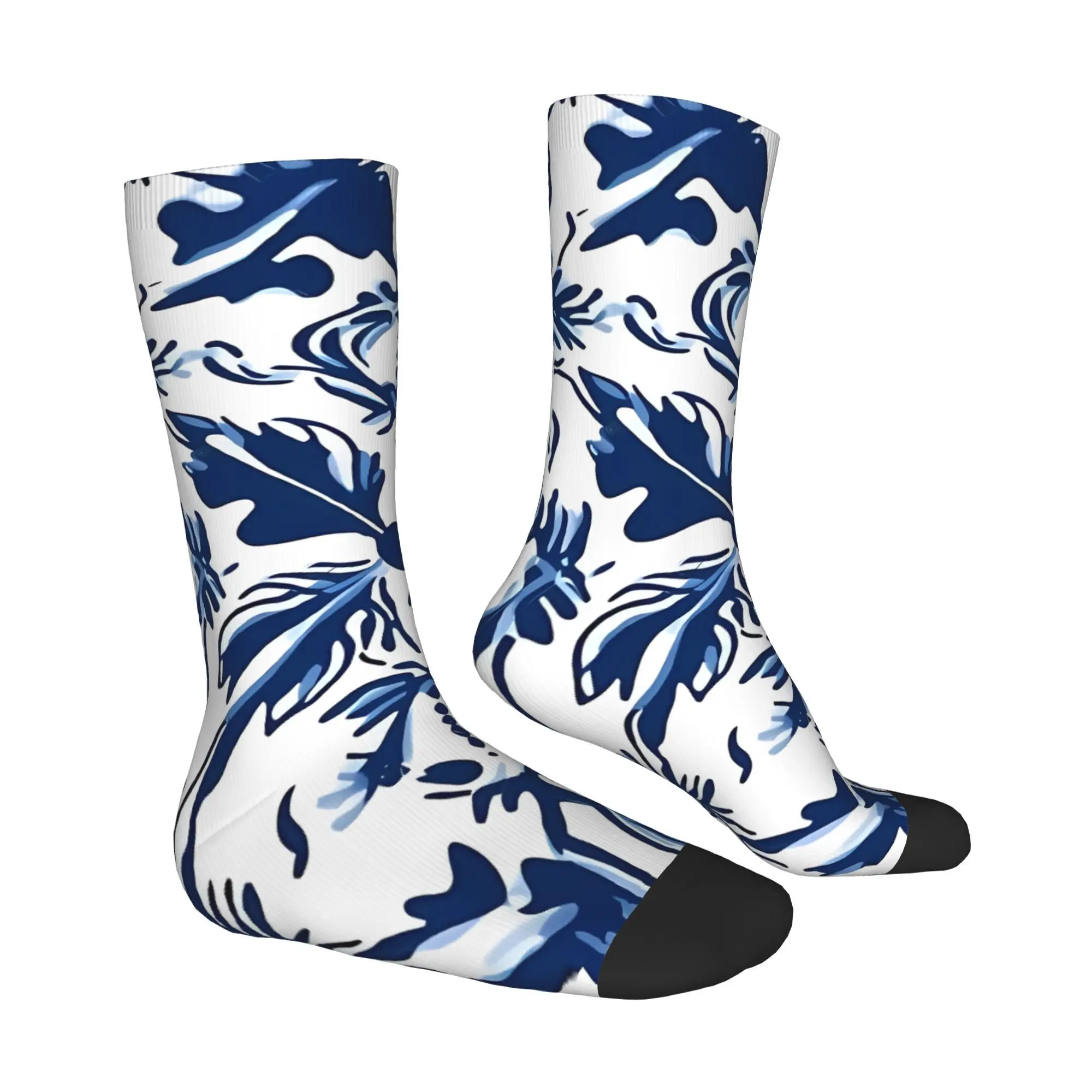 بلاط Blue Blossom A Azulejo مع جورب ملتوي مطبوع عليه زهور من البوليستر للرجال