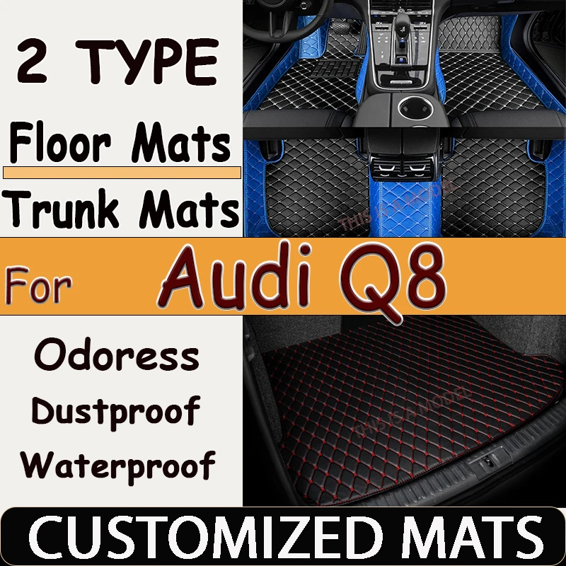 

Автомобильные коврики для Audi Q8 2022 2021 2020 2019, ковры из искусственной кожи, чехол для стайлинга, аксессуары для интерьера, подушечки для ног
