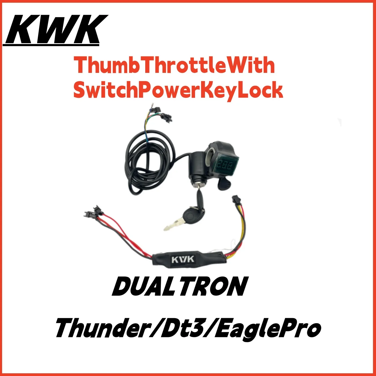Electric Scooter Thumb Throttle Upgrade Kit with Switch Power Key Lock for Dualtron Thunder DT3 Raptor Accelerator Modification