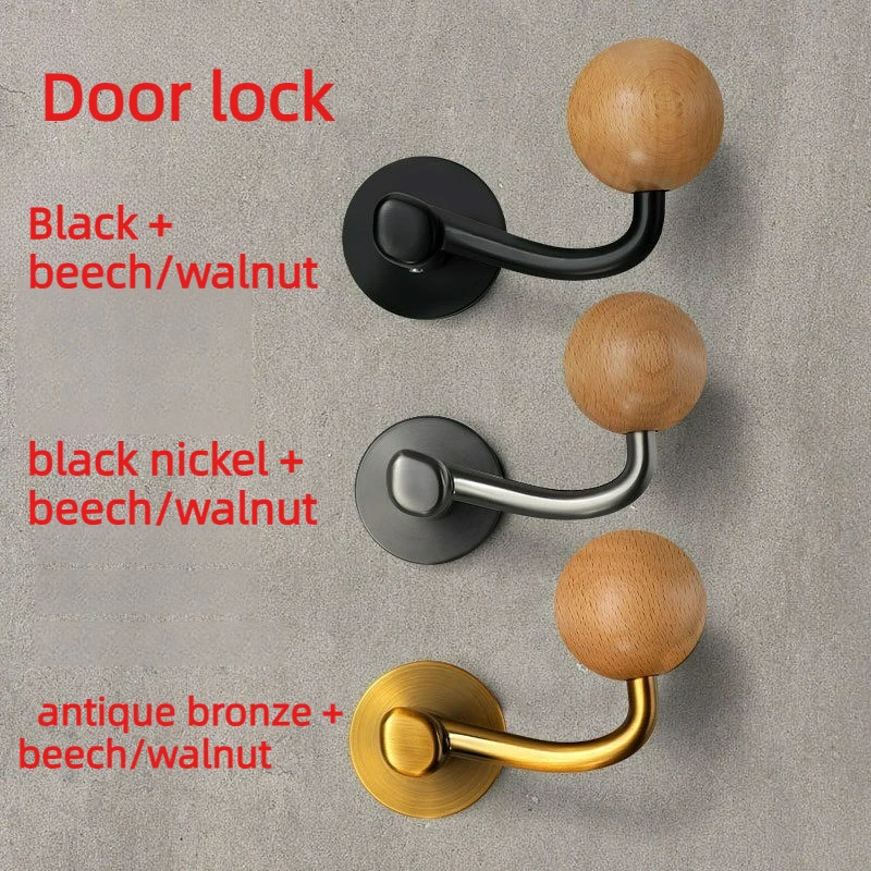 

Французский элитный деревянный дверной замок для интерьера, для спальни, с ручкой из массива дерева, универсальный бесшумный замок с круглой ручкой-шаром