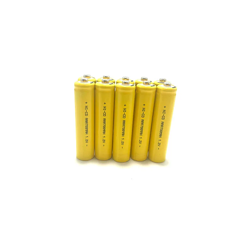 BCAK 10PCS AAA 1.2V Nickel Cadmium Rechargeable Batteries 700mAh for Electric Toy Alarm Clock Flashlight Shaver