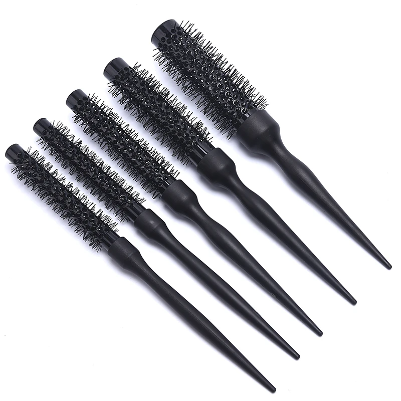 Profissional Round Hair Roller Combs, Long Handle Cerdas, Cabeleireiro Combs, Curling Brush, Styling Tools