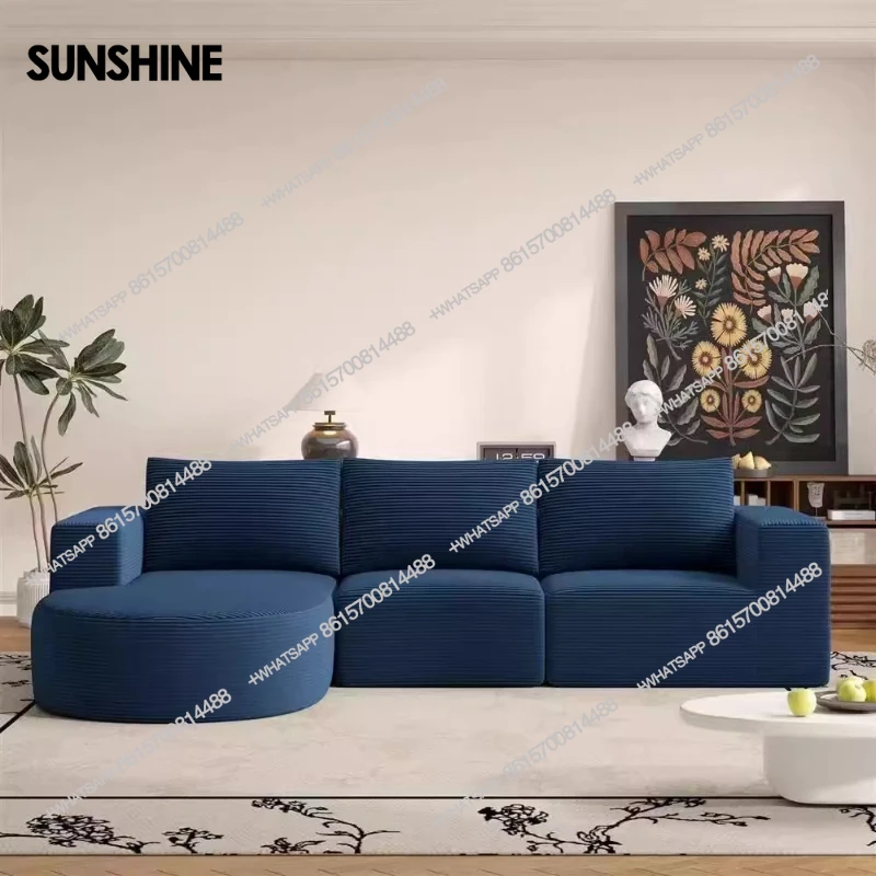 

Living Room L-shape Sofa Sleeping Lazy Armchair Bedroom Recliner Vacuum Compressed Sofa Flannelette Combination Couch Furniture