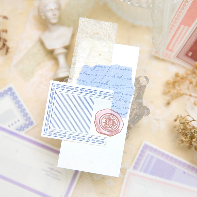 Yoofun 30 sheets Simple Note Pads with Frame Label Memos Message Notes for School Office Supplies Stationery Material Papers