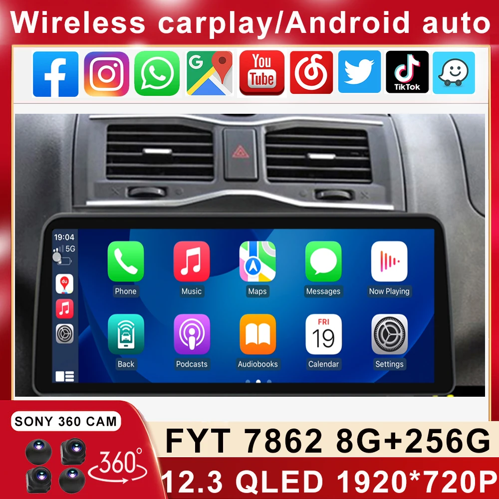 

Автомобильный стереопроигрыватель Carplay BT 2DIN, 12,3*1920 QLED, 720 Дюймов, Android, для LADA Granta Cross 2018 - 2019