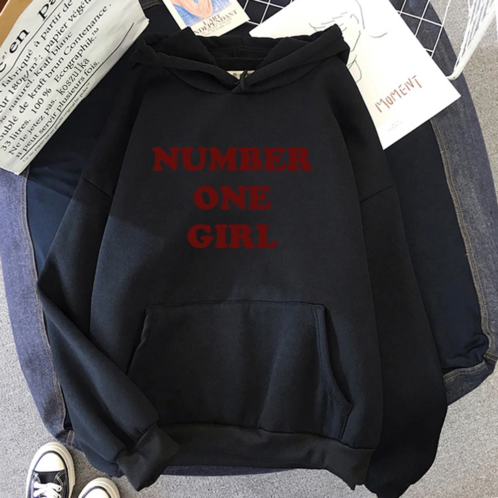 Rosé Number One Girl Hoodie Retro Women Hoodies Kawaii  Clothes Harajuku Aesthetic Autumn Winter Pullover Sweatshirt Vintage