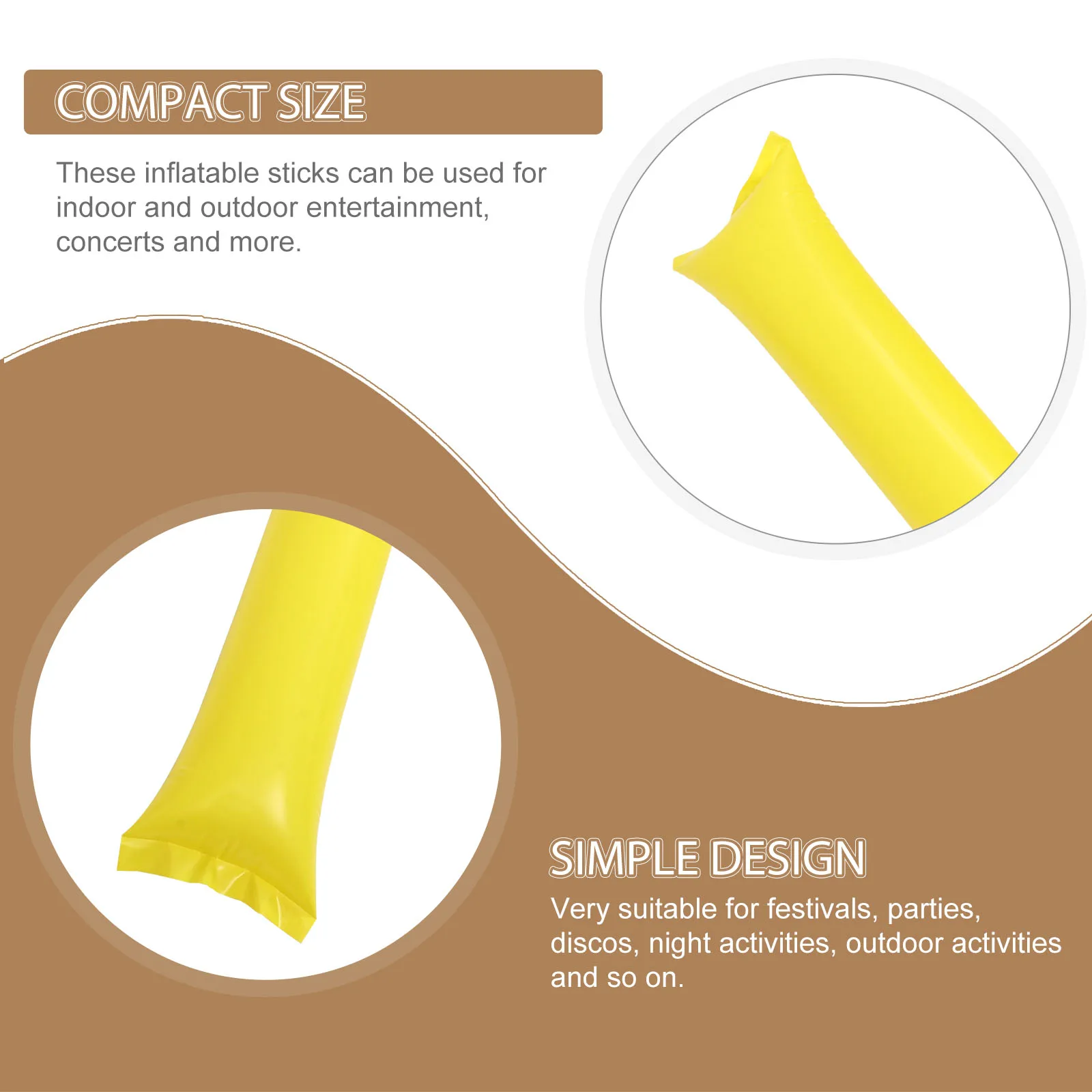 

40 шт. толстых надувных палочек из полиэтилена для вечеринок, шумных инструментов для развлечения на концертах, спортивных мероприятиях, ралли, фестивалях и парадах