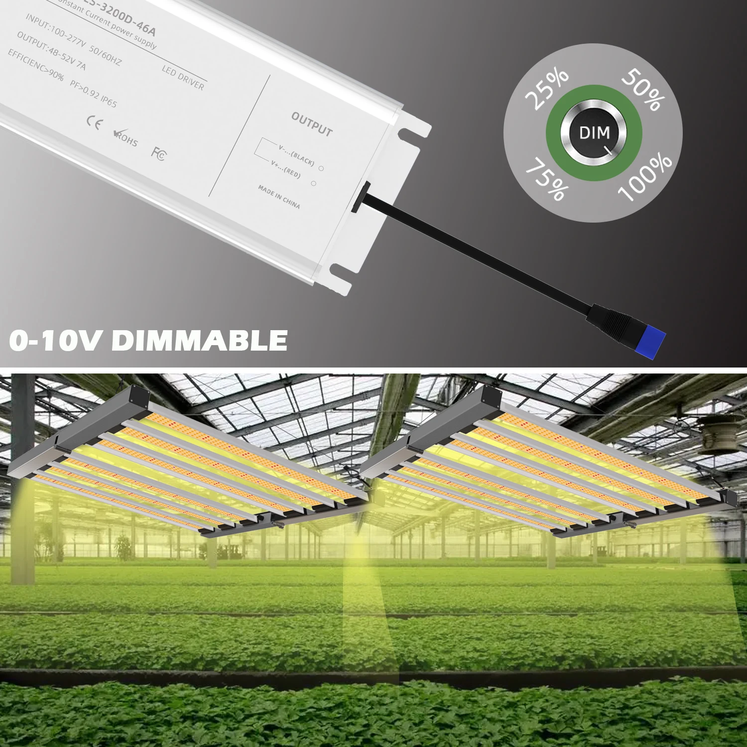 Lâmpada de led para crescimento de plantas e mudas, dimerizável, 320w, uv, ir, chip samsung lm281b, à prova d'água, espectro completo, hps, lâmpada para florescimento