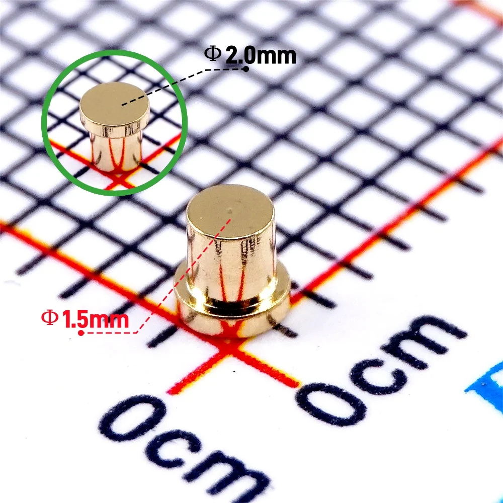 20 100 Pcs 2.0x2.0 mm SMT SMD Surface Mount Contact Pad Circle Shape Diameter 2.0 mm Height 2.0 mm mate Spring Loaded Pogo Pin