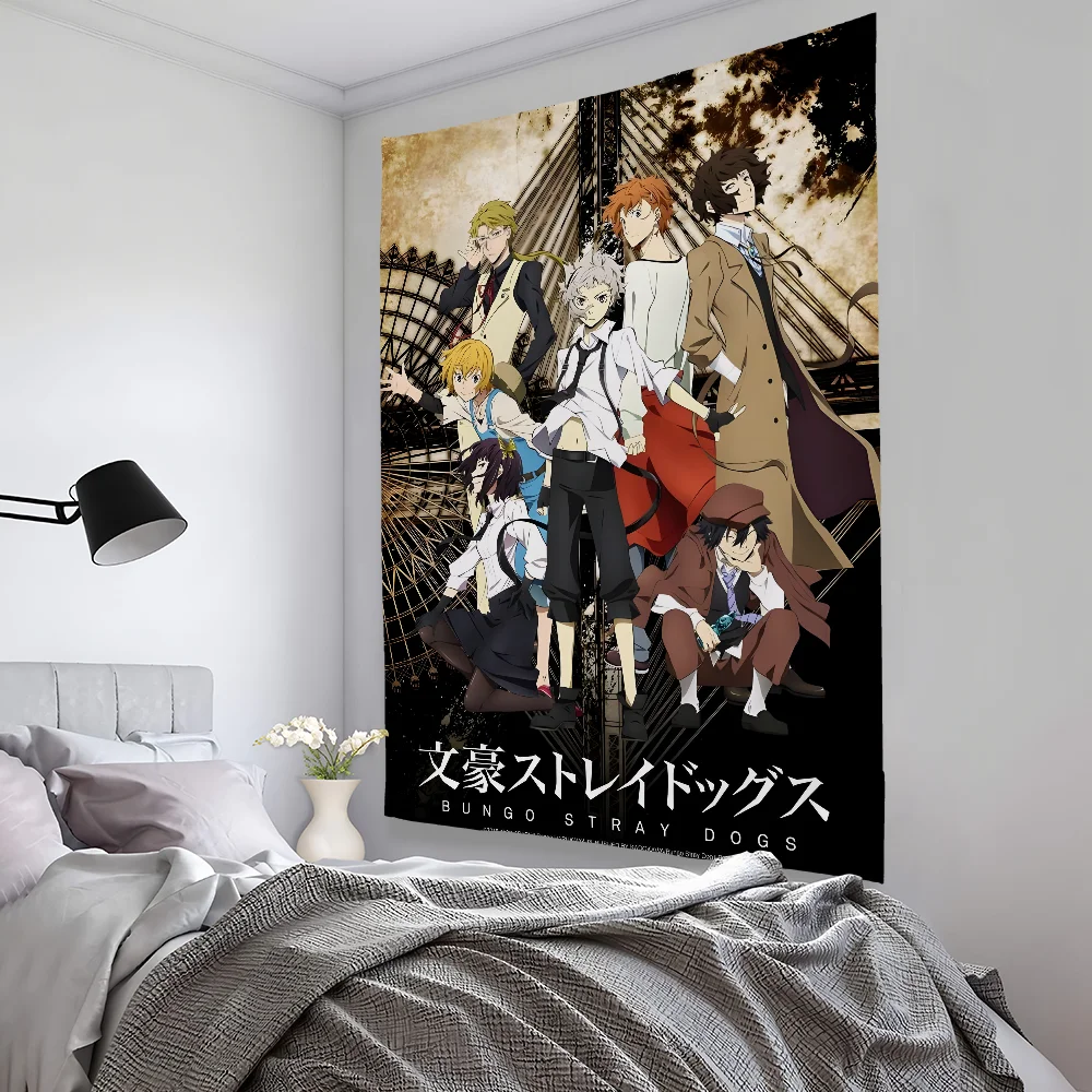 Anime B-Bungo S-Stray D-Dogs Tapestry Bedroom Living Bar Garden Outdoor Microfiber Festival Decoration Background Art Banner