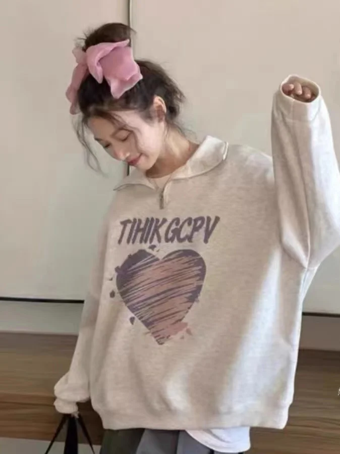 

Толстовки женская осенняя одежда короткая длина эластичная без шапочки-основы граффити потертые супер большие кампусные цвета летние цветные блоки