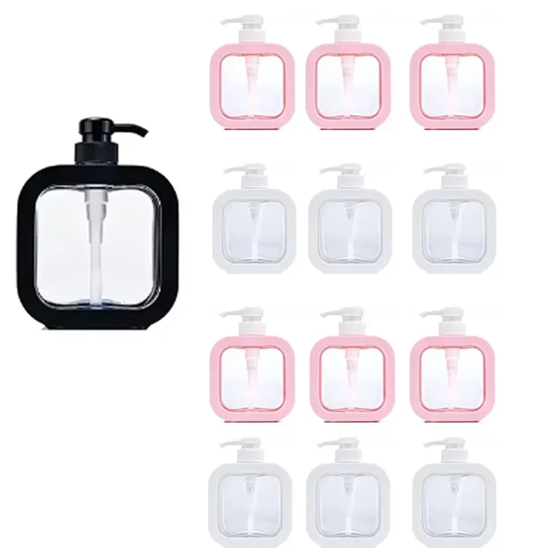 10Pcs 300ml/500ml Portable Travel Bathroom Soap Lotion Dispenser with Pump Shampoo Shower Gel Bottle Press Type Refillable Empty