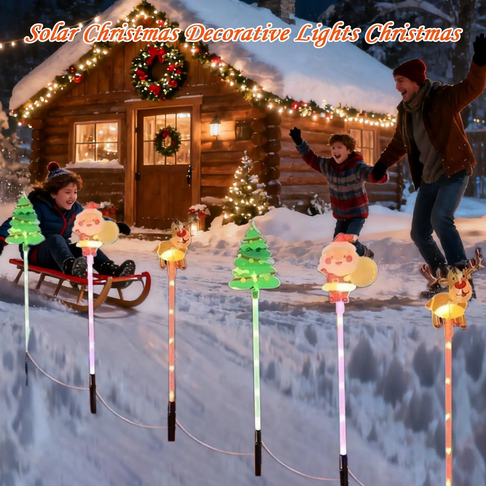 أضواء عيد الميلاد الشمسية الرنة ساحة حصة في الهواء الطلق إضاءة مقاومة للماء ديكور لحديقة الحديقة فناء مهرجان عطلة لوازم الحفلات