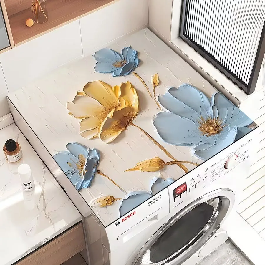 Nordic Washing Machine Cover Diatom Mud Dust-proof Water-absorbent Multi-function Fashion Bedside Cupboard Protective Home Decor