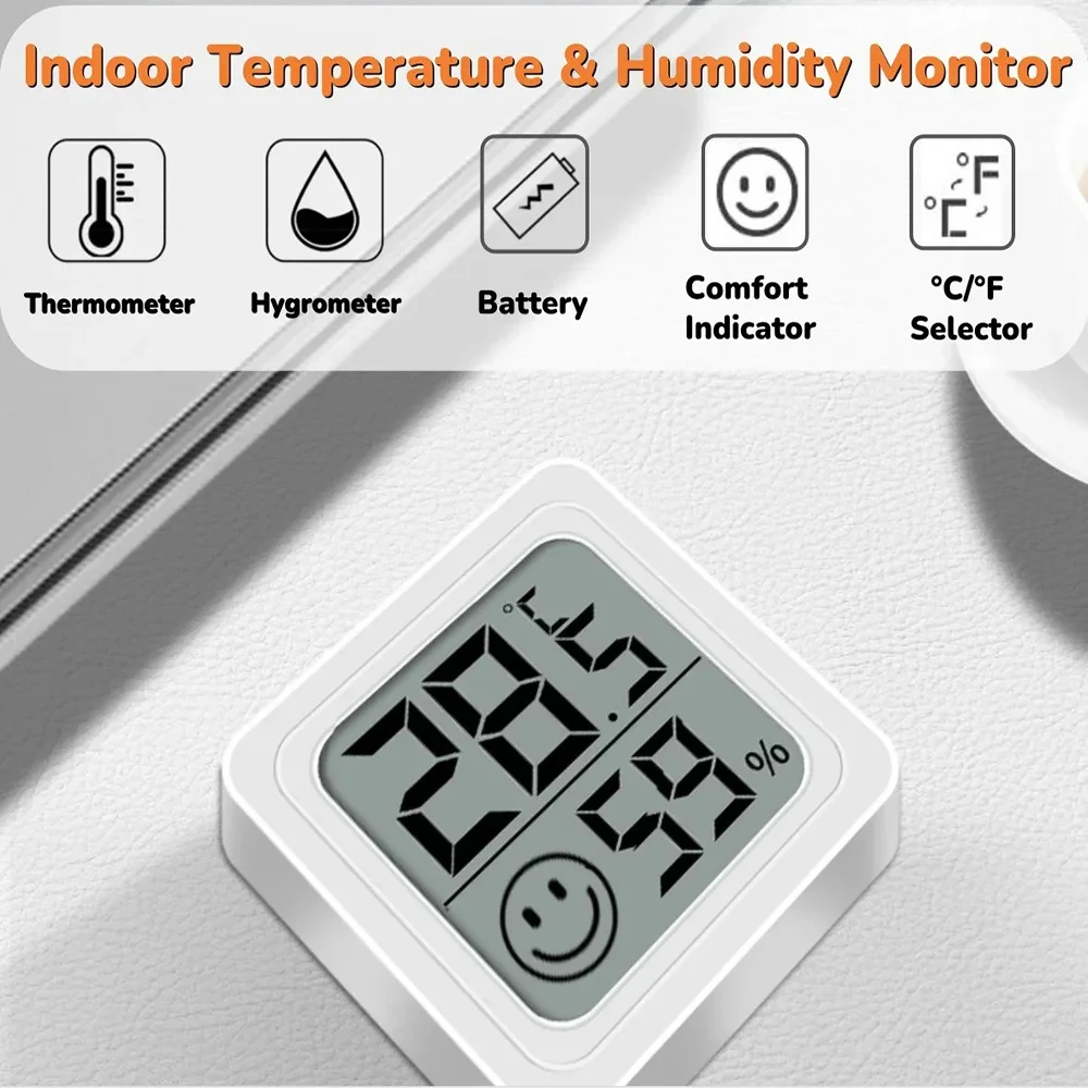 Mini LCD Digital Thermometer Hygrometer Indoor Room Temperature Humidity Meter Sensor Gauge Automatic Monitoring Weather Station
