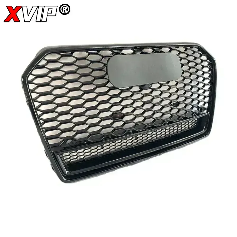 XVIP كروم S6 نمط شبكات السباق الأمامية لامعة سوداء العسل RS6 نمط الوفير مصبغة شواء لأودي A6 S6 C7 16-18 تجميل
